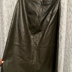 Old Navy Hunter Green A-Line Leather Skirt